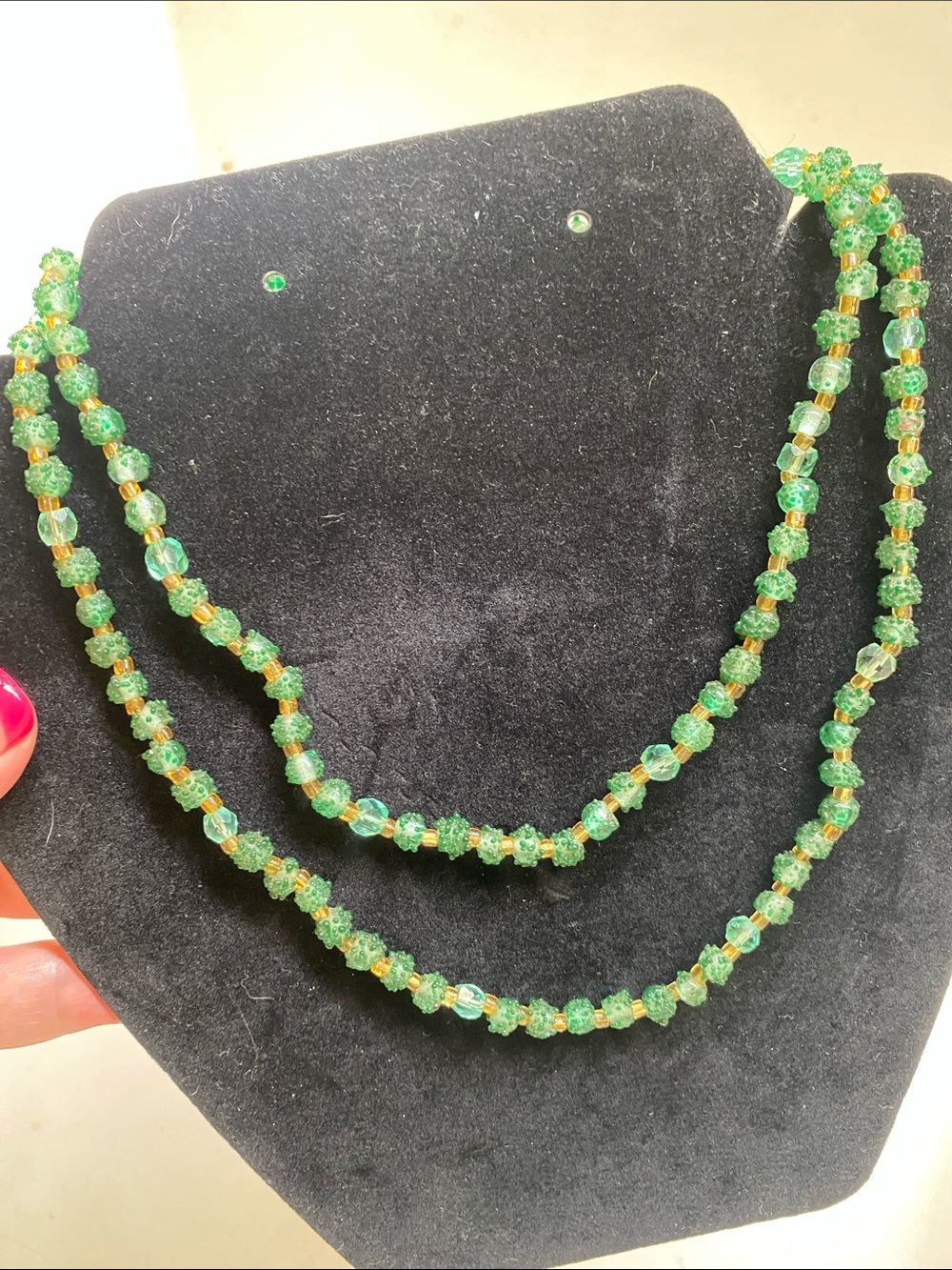 Vintage De Mario necklace 1950s green